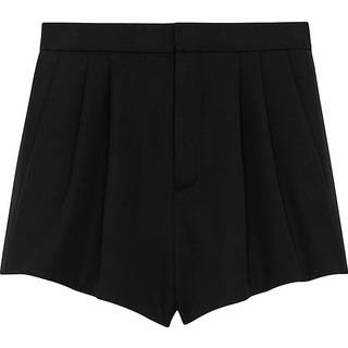 Saint Laurent Virgin wool high-rise shorts - black - M