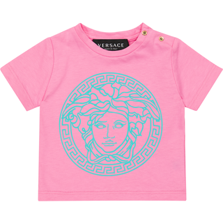 Versace Kids Baby printed cotton jersey T-shirt - pink - M 18-24