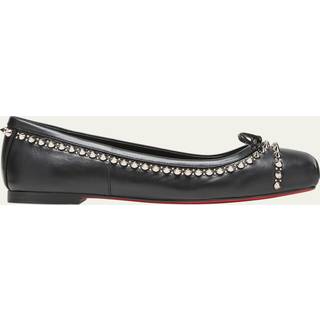 Christian Louboutin Mamadrague Spikes embellished leather ballet flats - black - EU 38