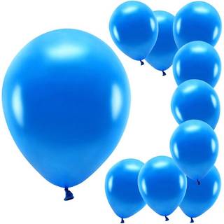 10 stk. Økologiske balloner metallic marineblå 10" – Biologisk nedbrydelig festpynt
