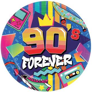 90´s Forever paptallerkner, 23 cm