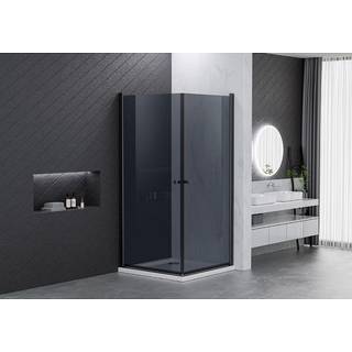Ystad bruseafskærmning 90x90x190 cm, røgfarvet glas 900979