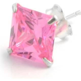 Pink 8mm Firkantet Zirkon Ørering