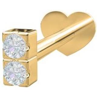Piercing smykker - Pierce52 piercing i 14kt. guld med to diamanter lodret