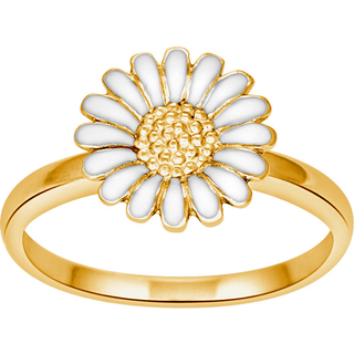 Siersbøl forgyldt ring i sølv Marguerit 10mm - Str. 54