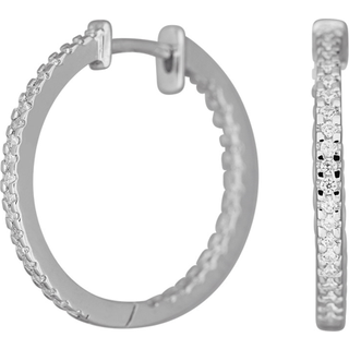 Siersbøl Sølv creol med cubic zirkonia 22mm