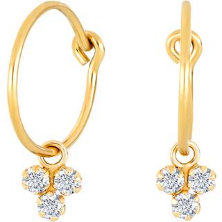 Siersbøl 8kt. guldcreol med vedhæng blomst med 3 cubic zirkonia