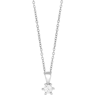 Siersbøl sølv vedhæng, m 4,5 cubic zirkonia inkl. kæde