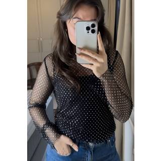 Aimee Stone Bluse, Black, 34