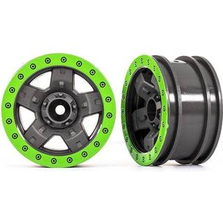 Traxxas - TRX8180-GRN - Wheels, TRX-4® Sport 2.2 (gray, green beadlock style) (2)
