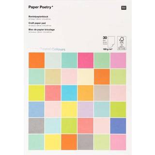 Paper Poetry Bastelblock Super Pastel Colours A4 180g/m² 30 Blatt