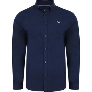 Threadbare Threadbare Navy Oxford Long Sleeve Shirt