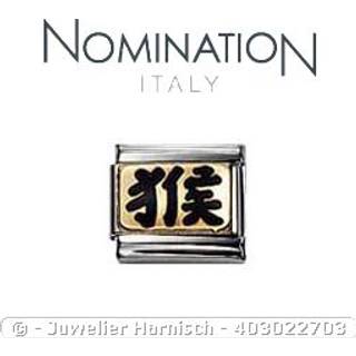 Nomination Classic - STERNZ. CHINA Edelstahl, Email und 18K-Gold (Affe) - schwarz