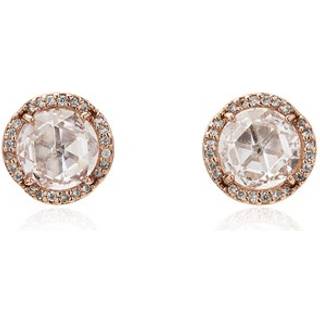 Kate Spade New York Rose Gold Clear Sparkle Round Earrings