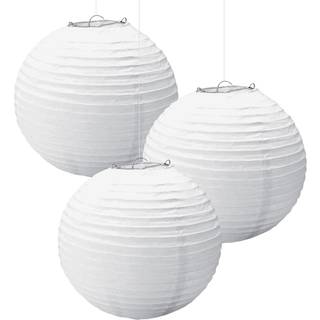 Papier Lampion Set 3 tlg. Weiß