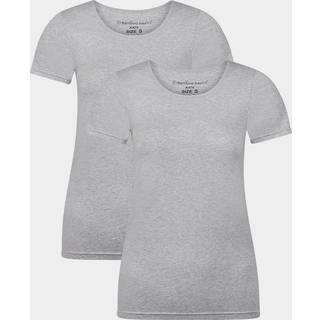 2 pak grå kortærmet bambus T-shirt til damer fra Bamboo Basics, XL