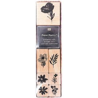 Paper Poetry Stempelset Crafted Nature Blumen - Schwarz