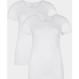 2 stk bambus T-shirt hvid med rund hals til dame fra Bamboo Basic, L