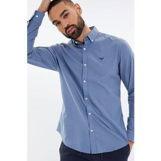 Threadbare Threadbare Mid Blue Oxford Long Sleeve Shirt