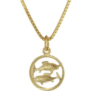 trendor 75990-03 Kinder Sternzeichen Fische 333 Gold + goldplattierte Kette