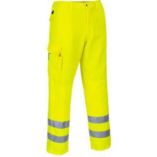 Hi-vis bukser m/lårlomme - Gul (Størrelse: XS)