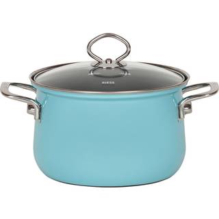 Riess Nouvelle Kristallblau Fleischtopf 16 cm / 1,5 L - Emaille - Blau