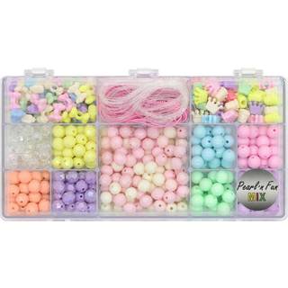 Pastel perlemix m/elastiksnor ass. former