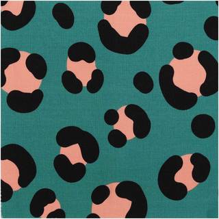 Stoffabschnitt Canvas Acid Leo petrol 50x140cm - Petrol