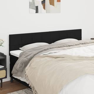 sengegavle 2 stk. 100x5x78/88 cm stof sort