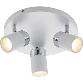 Lindby spotlight Kardo, roundel, 3 lyskilder, hvid, metal, IP44