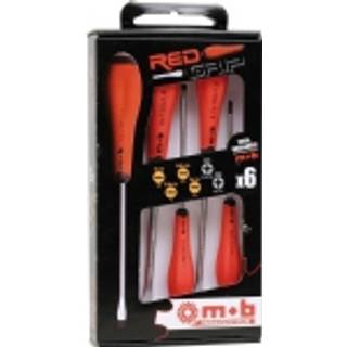 Skruetrækkersæt 4×lige/2×PZ/RedGrip