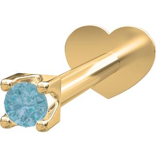 Piercing smykke - PIERCE52 Labret-piercing i 14kt. guld m blå topaz