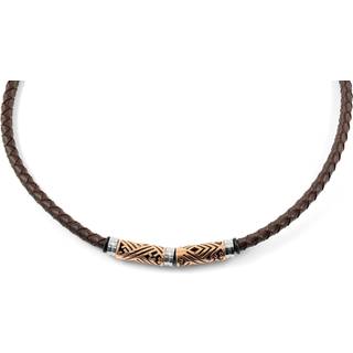 Rosaguldfarvet Læderhalskæde