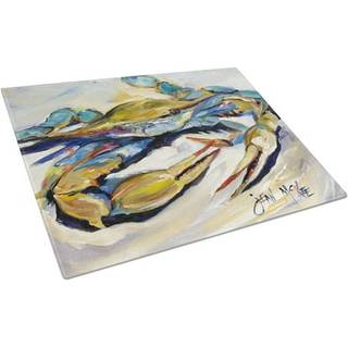 Caroline's Treasures JMK1092LCB Blue Crab Glass Cutting Board Stor dekorativt tempereret glas køkkenskæring og serveringsplade stor størrelse hak
