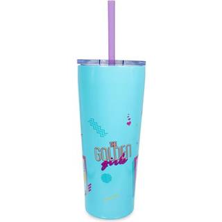 Sølv buffalo gyldne piger retro mønster 22 oz dobbeltvægget rustfrit stål tumbler med halmisoleret rejsekop