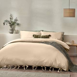 Yard Yard Linen Mallow 100% Cotton Duvet Cover Set With Bow Detail