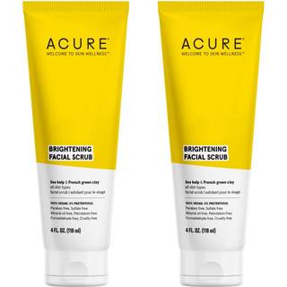 ACURE LYNING FACIAL SCRUB DUO PACK - 4 FL OZ hver - 2 Pack - Alle hudtyper Sea Kelp French Green Clay - Bl?dg?r afgifter og renser
