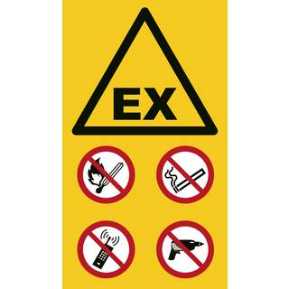 Advarselsskilt - ATEX Kombiskilt - Refleks aluminium - 297 x 170 mm