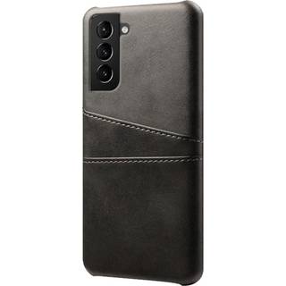Samsung Galaxy S23 5G KSQ Belagt Plastikcover med Kortlommer - Sort