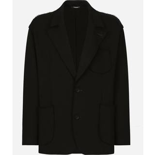 Dolce&Gabbana Frayed cotton-blend blazer - black - EU 52