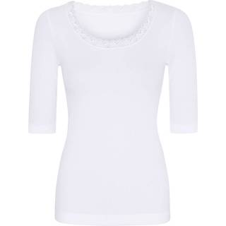 Tim & Simonsen - Frida rib t - shirt m/ blondekant K/Æ - hvid
