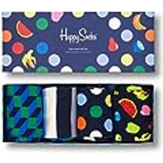 Navy Socks Gift Set 4pc | Happy Socks - Navy, White, Yellow, Orange, Blue, Green - 41-46