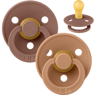 BIBS Rund Colour Sut - 2-Pak - Str. 1 - Naturgummi - Woodchuck/Earth