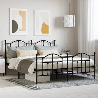 sengeramme uden madras med fodgærde 180x200 cm sort