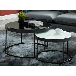 BILLIE indskudsborde - Hærdet glas & metal - Sort og Hvid