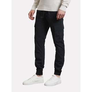 Threadbare Threadbare Black Slim Fit Cuffed Cargo 100% Cotton Trousers
