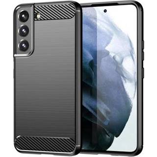 Samsung Galaxy S23 5G Børstet TPU Cover - Karbonfiber - Sort