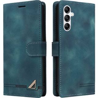 SKALO Samsung A14 4G/5G Flip Cover m. pung i PU-læder - Blå