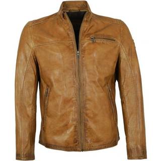 MILESTONE Herren Lederjacke braun unifarben