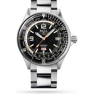 BALL Diver Worldtime Automatic Black Dial Silver Stainless Steel Bracelet Men's Watch DG2232A-SC-BK